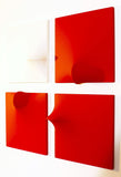 Italian style polittico red and white 4 cm 40x40 - Alessandro Butera Atelier d'Arte italiana dal 2014