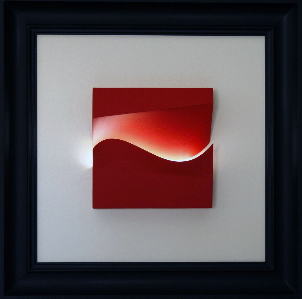 Bassorilevo luminoso in P.l.a. biodegradabile italian style cm. 50x50x7, opera incorniciata. Funzionamento a batterie