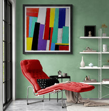 Cargar imagen en el visor de la galería, Arte astratta contemporanea xxl opera unica &quot;geometries and colors&quot; cm. 105x105

