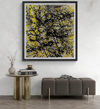 Load image into Gallery viewer, Dripping... quadro astratto di grandi dimensioni opera unica &quot;yellow&quot; cm.109x105
