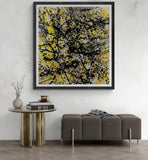 Dripping... quadro astratto di grandi dimensioni opera unica "yellow" cm.109x105