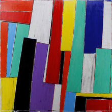 Load image into Gallery viewer, Arte astratta contemporanea xxl opera unica &quot;geometries and colors&quot; cm. 105x105

