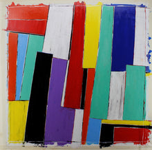 Load image into Gallery viewer, Arte astratta contemporanea xxl opera unica &quot;geometries and colors&quot; cm. 105x105
