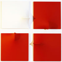 Italian style polittico red and white 4 cm 40x40