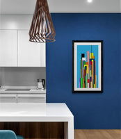 "La Città dei Colori" - Un'armonia cromatica che si specchia nell'anima della città.(90x50 cm.) - Alessandro Butera Atelier d'Arte italiana dal 2014