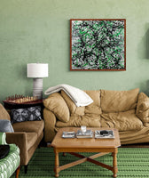 Green: Butera, Action Painting, Dripping, Acrylic 106x108cm - Alessandro Butera Atelier d'Arte italiana dal 2014