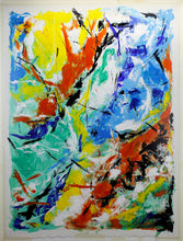 Cargar imagen en el visor de la galería, dipinto astratto colorato materico verticale cm. 140x105 &quot;abstract 6&quot; opera unica
