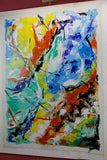 Dipinto astratto colorato materico verticale cm. 140x105 "abstract 6" opera unica.