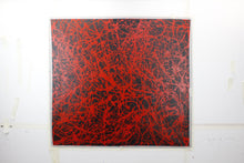 Cargar imagen en el visor de la galería, quadro astratto di grandi dimensioni opera unica &quot;Black and red&quot; cm. 99x108
