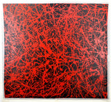 grand tableau abstrait, oeuvre unique "Noir et rouge" cm. 99x108