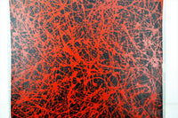 grand tableau abstrait, oeuvre unique "Noir et rouge" cm. 99x108