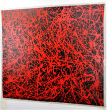 Carica l&#39;immagine nel visualizzatore di Gallery, quadro astratto di grandi dimensioni opera unica &quot;Black and red&quot; cm. 99x108
