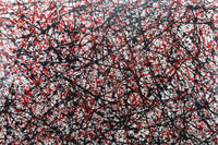 Grand tableau abstrait coloré signé Alessandro Butera "rouge et noir" œuvre unique cm. 112x161 