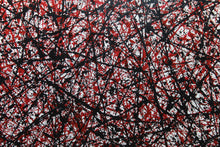 Load image into Gallery viewer, Quadro astratto colorato di grandi dimensioni firmato alessandro butera &quot;red and black&quot; opera unica cm. 112x161

