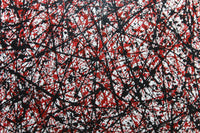 Grand tableau abstrait coloré signé Alessandro Butera "rouge et noir" œuvre unique cm. 112x161 