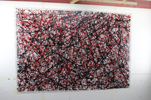 Cargar imagen en el visor de la galería, Quadro astratto colorato di grandi dimensioni firmato alessandro butera &quot;red and black&quot; opera unica cm. 112x161
