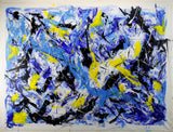 grand tableau contemporain en matière abstraite, œuvre unique "abstrait 5" cm. 105x140