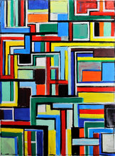 Load image into Gallery viewer, Arte astratta contemporanea xxl opera unica &quot;geometries and colors&quot; cm. 105x80

