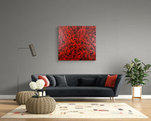 Load image into Gallery viewer, quadro astratto di grandi dimensioni opera unica &quot;Black and red&quot; cm. 99x108
