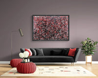 Red and Black: Butera, Expressionist Dripping, 112x161cm - Alessandro Butera Atelier d'Arte italiana dal 2014