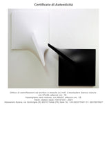 Carica l&#39;immagine nel visualizzatore di Gallery, Dittico Italian style Estroflessione. L&#39;esemplare bianco misura cm. 57x40, altezza 16. L&#39;esemplare nero misura cm. 46x52, altezza 18.
